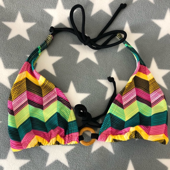 Forever 21 MULTI COLORED PRINTED TRIANGLE BIKINI - Picture 2 of 8